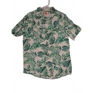 C&C California Tropical Leaf Print Short Sleeve Shirt Summer Men Medium Hawaiian
